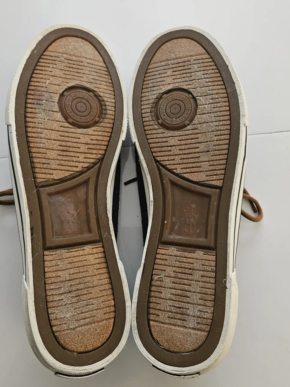 Polo by Ralph Lauren Men’s Two-Tone Brown Canvas Boat Shoes